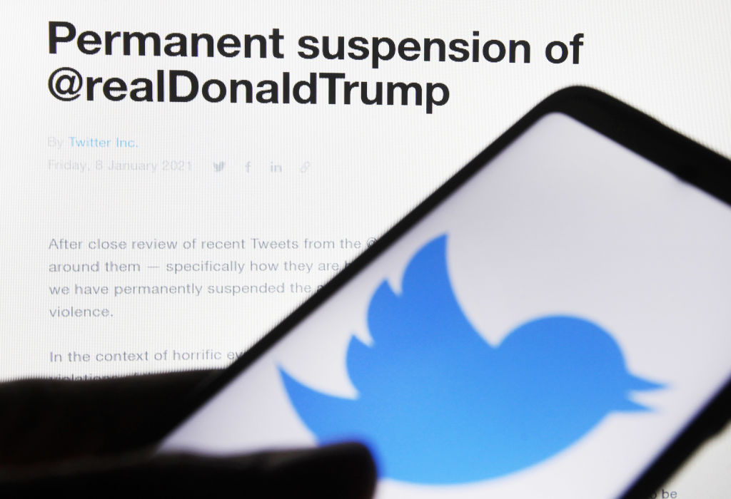 In this photo illustration, a 'Permanent suspension of @...