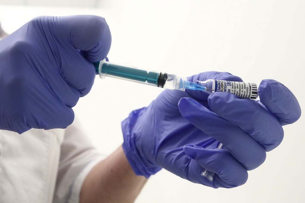 COVID-19 vaccination site at Moscow's TsUM department store